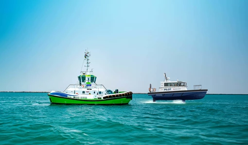 Noatum Maritime introduces first fully electric zero-emission harbour vessels in GCC  AD Ports Hydrofoiling Pilot Boat And Electric Tugboat
