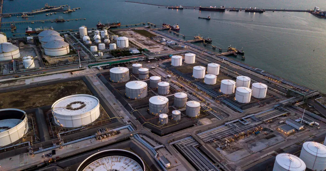 image is Aerial View Oil Terminal Storage Tank White Oil T 2025 02 24 23 33 36 Utc