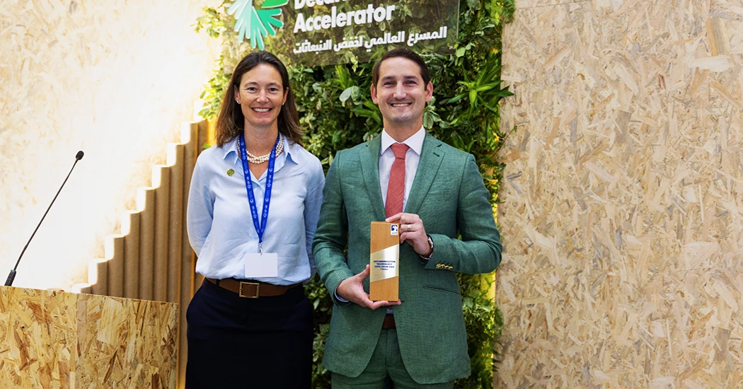 image is L R Sophie Hildebrand, ADNOC CTO, And Patrick Flam, Revterra CFO image is L R Sophie Hildebrand, ADNOC CTO, And Patrick Flam, Revterra CFO