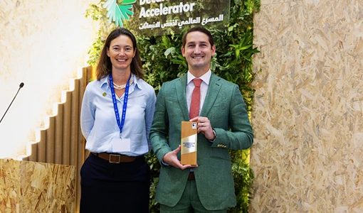 ADNOC awards US$1 mln piloting opportunity to Revterra L R Sophie Hildebrand, ADNOC CTO, And Patrick Flam, Revterra CFO