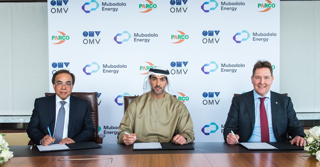image is MOU Signing Mubadala Energy OMV And PARCO Join Forces To Explore Opportunities In Sustainable Fuels