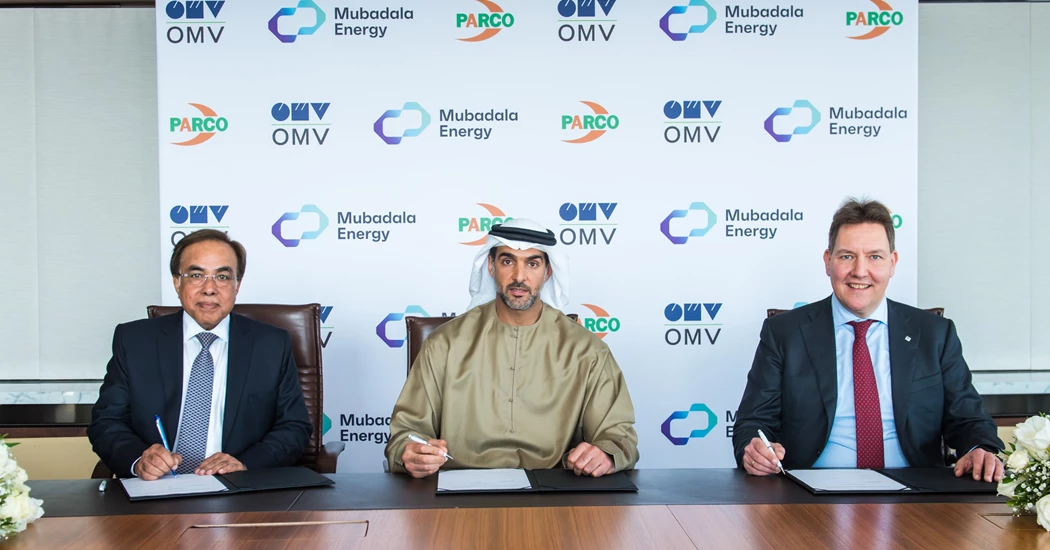 image is MOU Signing Mubadala Energy OMV And PARCO Join Forces To Explore Opportunities In Sustainable Fuels image is MOU Signing Mubadala Energy OMV And PARCO Join Forces To Explore Opportunities In Sustainable Fuels