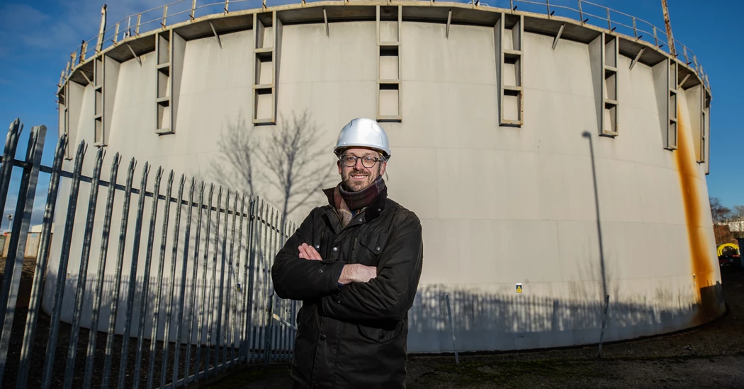 image is Ian Spencer Of H2 Green At The Proposed Hydrogen Hub Site