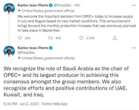 OPEC+ WHITE HOUSE