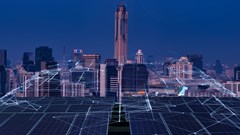 Smart Green City Renewable Conceptai Solar Panels Linkage City Need Power Green Energy