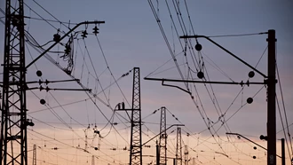 Railroad Overhead Lines Against Clear Blue Sky Co 2025 03 14 13 37 14 Utc